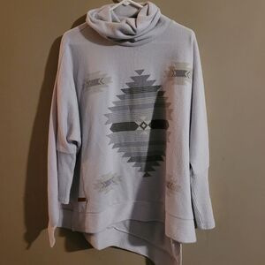 Simply Southern Gray Patterned Women's Sweater One Size Fits